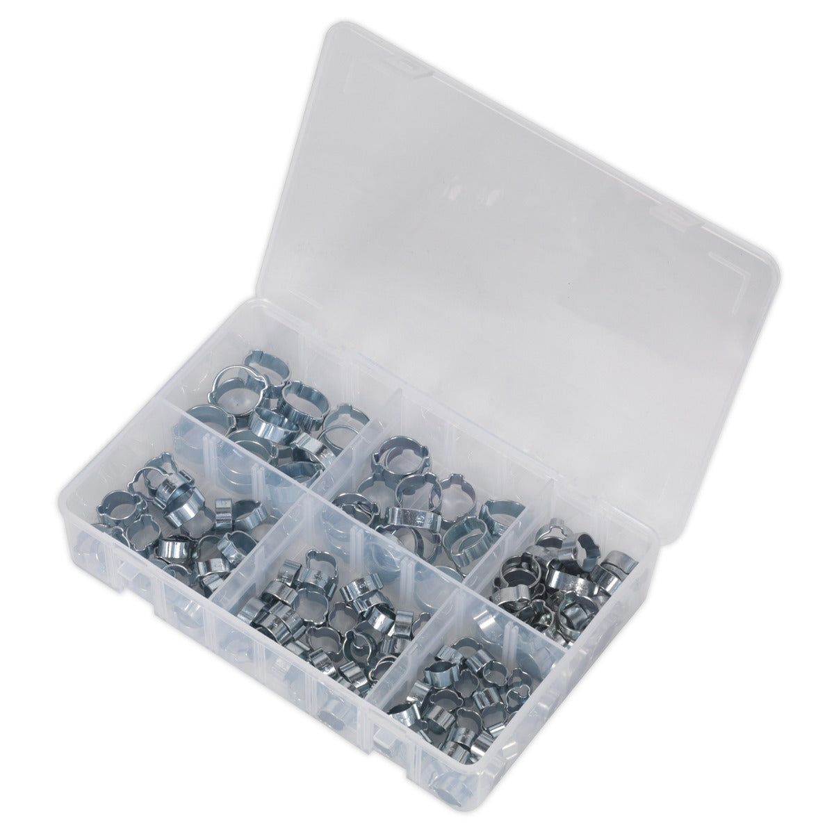 Sealey Zinc Plated O-Clip Double Ear Assortment 140pc AB044DE