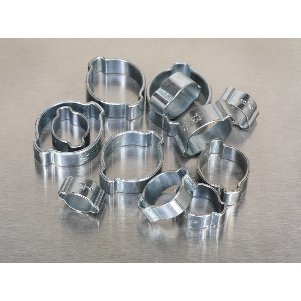 Sealey Zinc Plated O-Clip Double Ear Assortment 140pc AB044DE