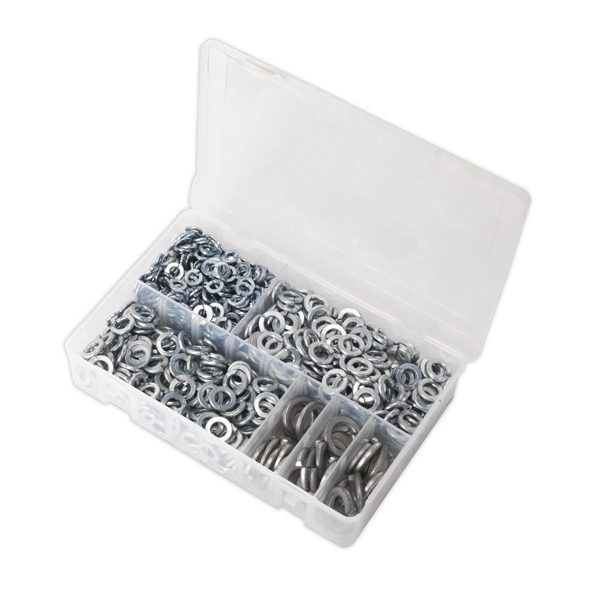 Sealey Zinc Plated Spring Washer Assortment M6-M16 1010pc - DIN 127B AB058SW