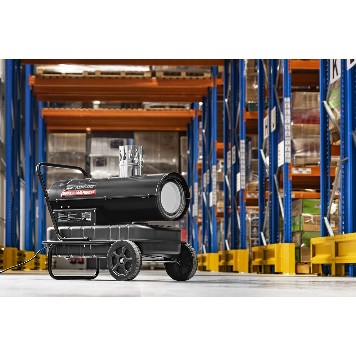 Sealey Space Warmer Indirect Kerosene/Diesel Heater with Wheels 68,000Btu/hr ABI600