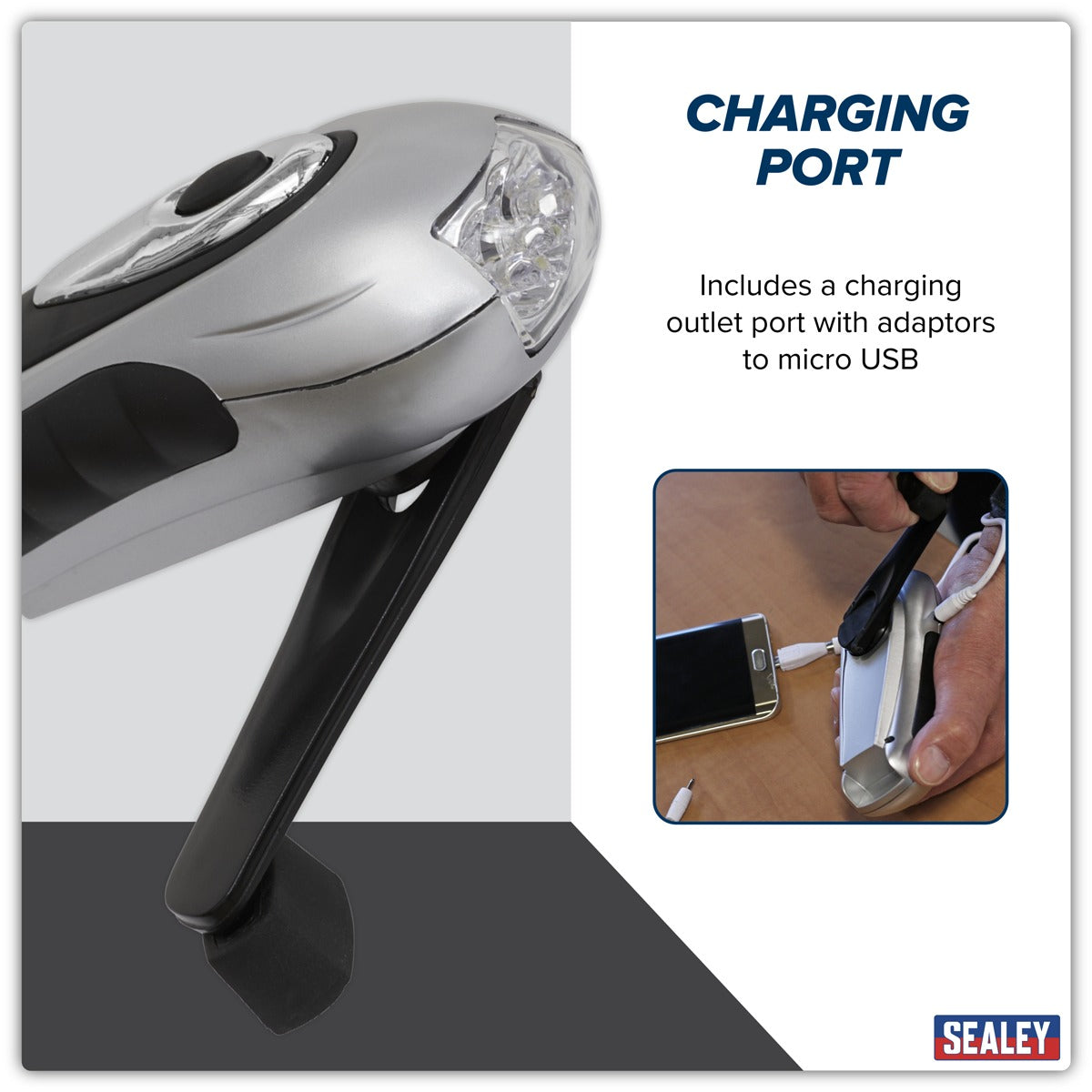 Sealey Rechargeable Wind-Up Torch 3 LED AK3305