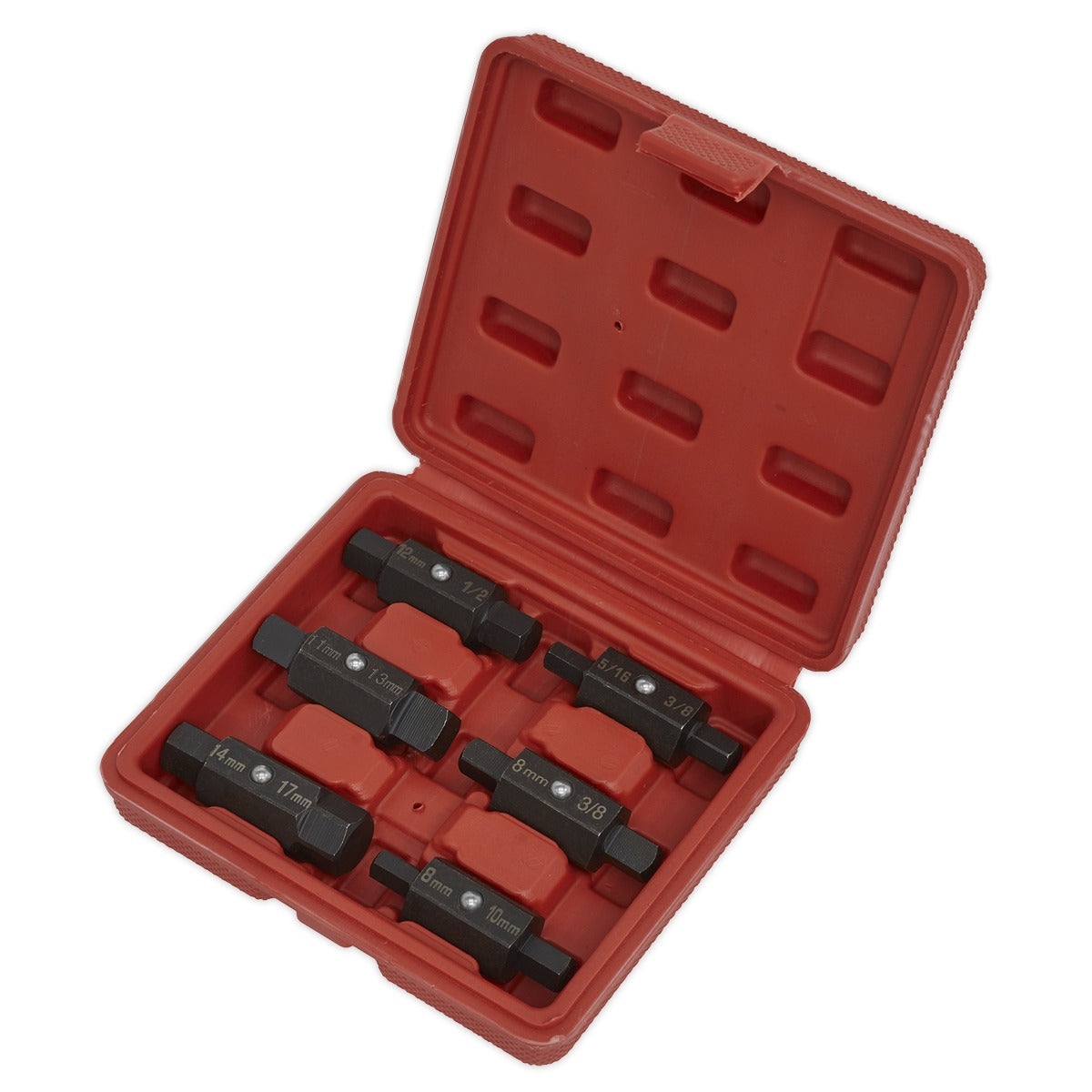 Sealey Double End Oil Drain Plug Key Set 6pc AK658