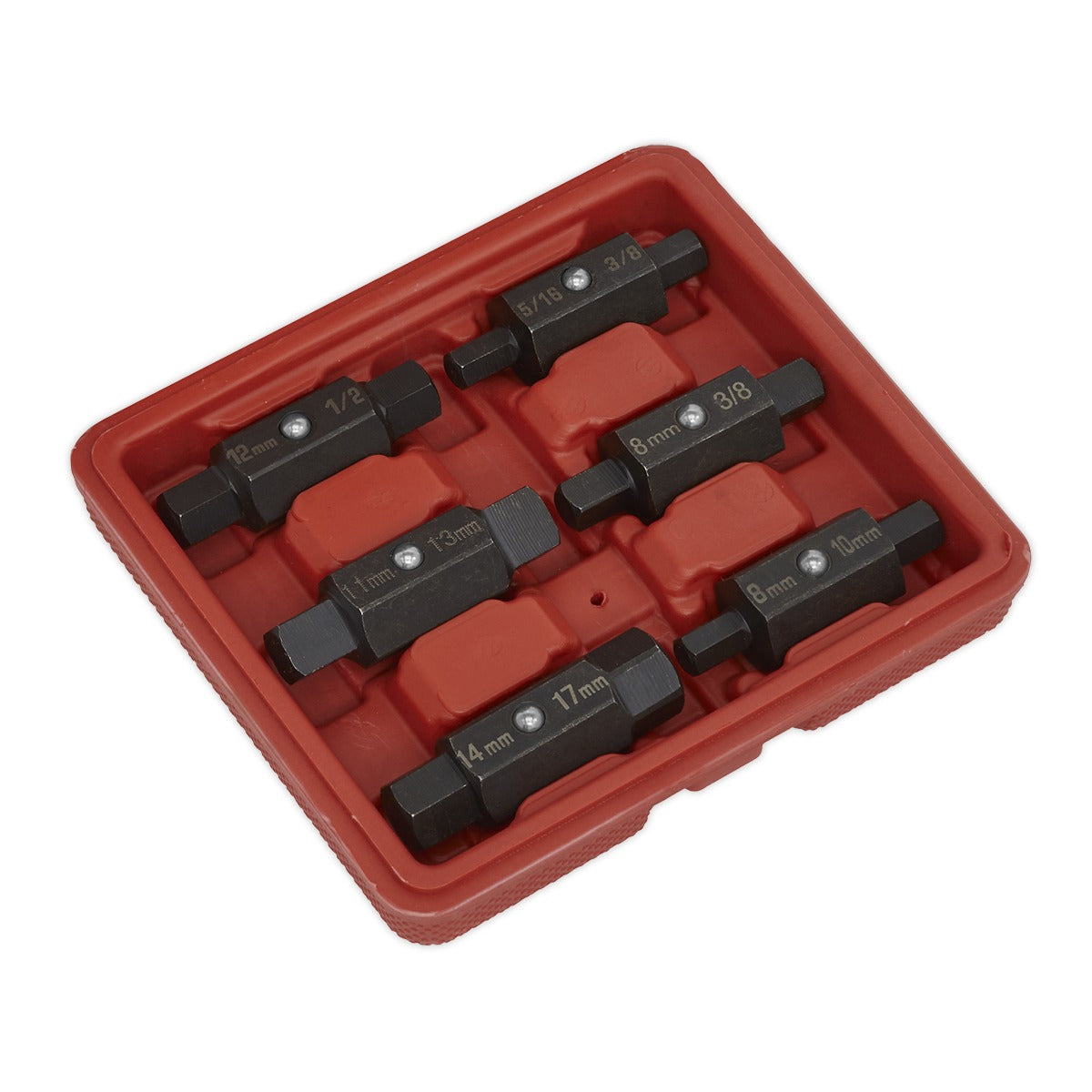 Sealey Double End Oil Drain Plug Key Set 6pc AK658