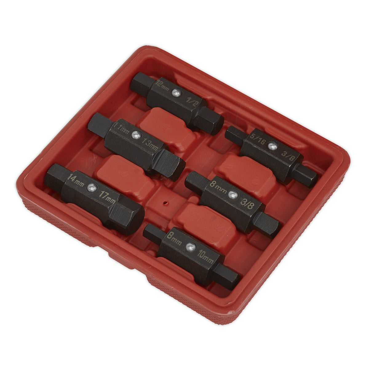 Sealey Double End Oil Drain Plug Key Set 6pc AK658
