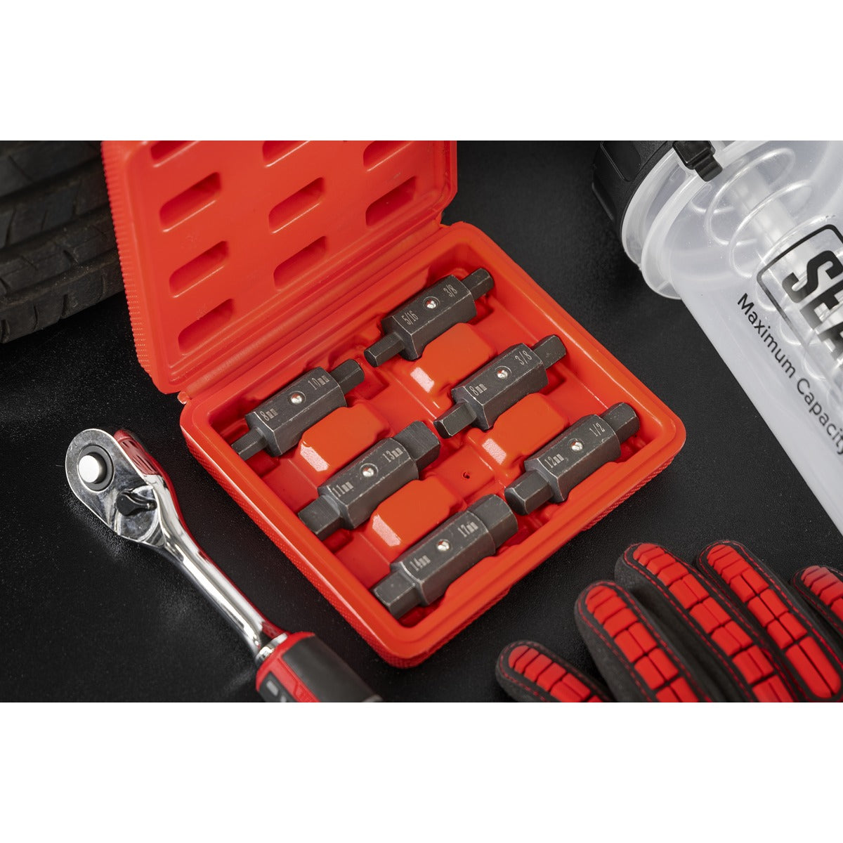 Sealey Double End Oil Drain Plug Key Set 6pc AK658