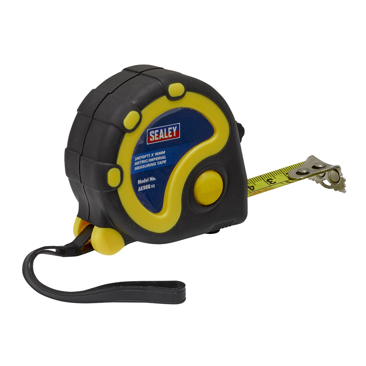 Sealey Metric/Imperial Rubber Tape Measure 3m(10ft) x 16mm AK988