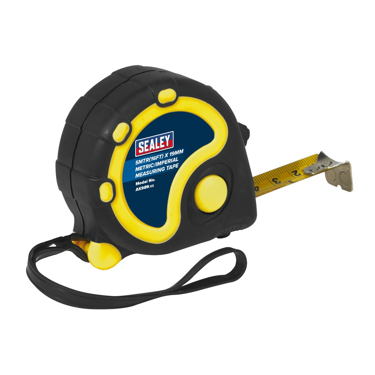 Sealey Metric/Imperial Rubber Tape Measure 5m(16ft) x 19mm AK989