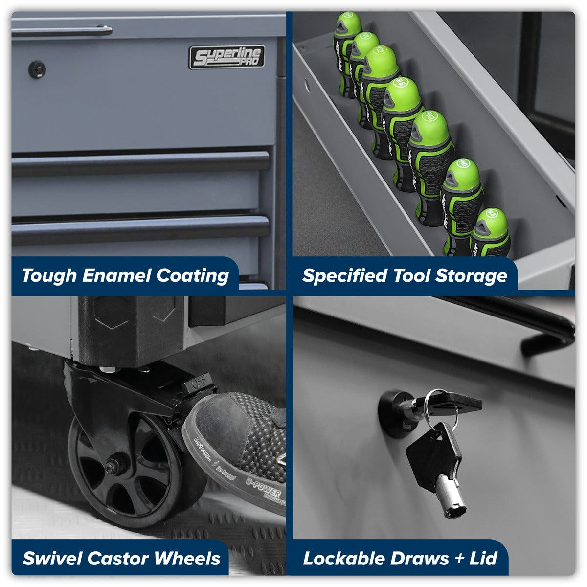 Sealey Superline Pro Tool Trolley 6 Drawer - Grey AP266G