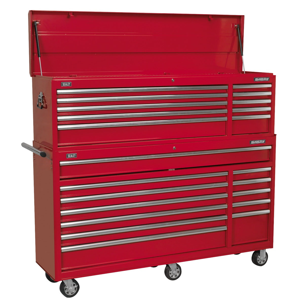 Sealey Topchest & Rollcab Combination 23 Drawer with Ball Bearing Slides - Red AP66COMBO2
