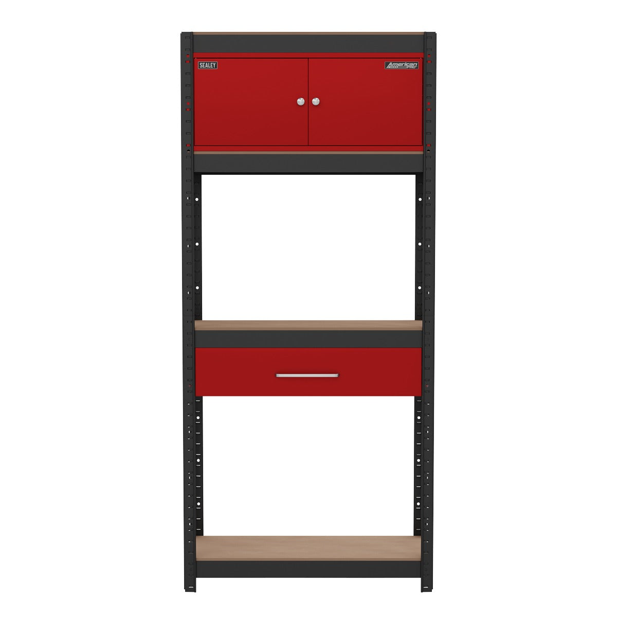 Sealey Shelving Unit 4-Tier with Cupboard & Drawer AP830R