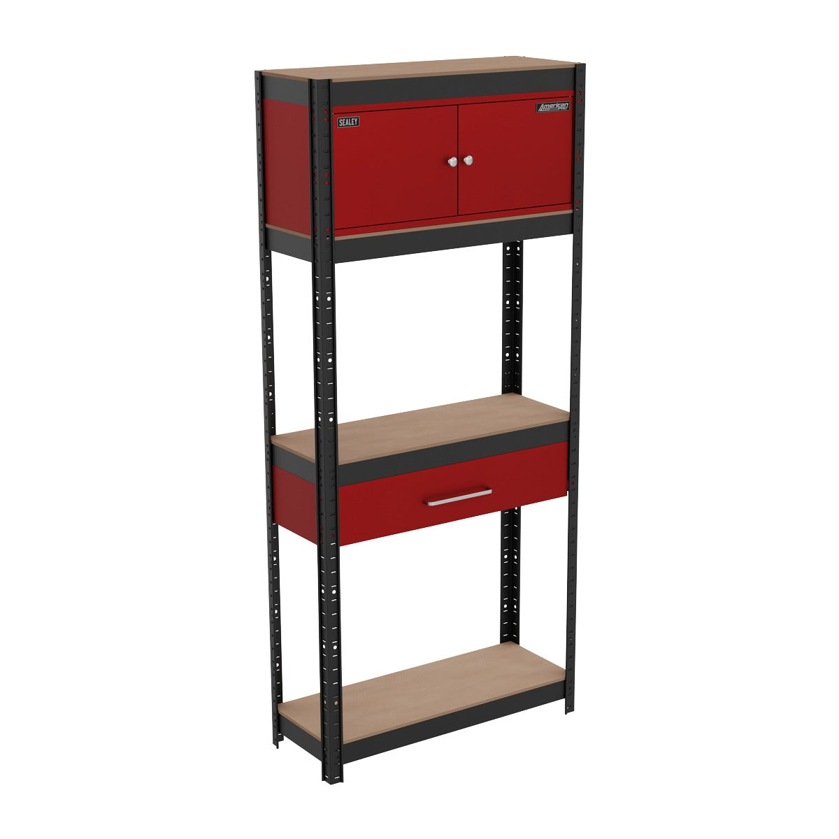 Sealey Shelving Unit 4-Tier with Cupboard & Drawer AP830R