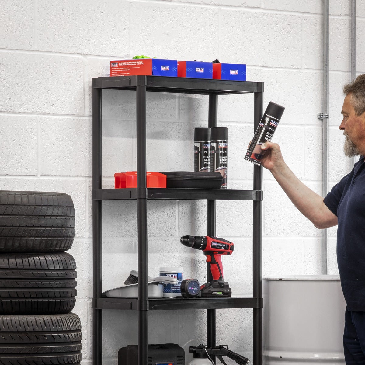 Sealey Plastic Racking Unit with 5 Shelves 25kg Capacity Per Level APPR5