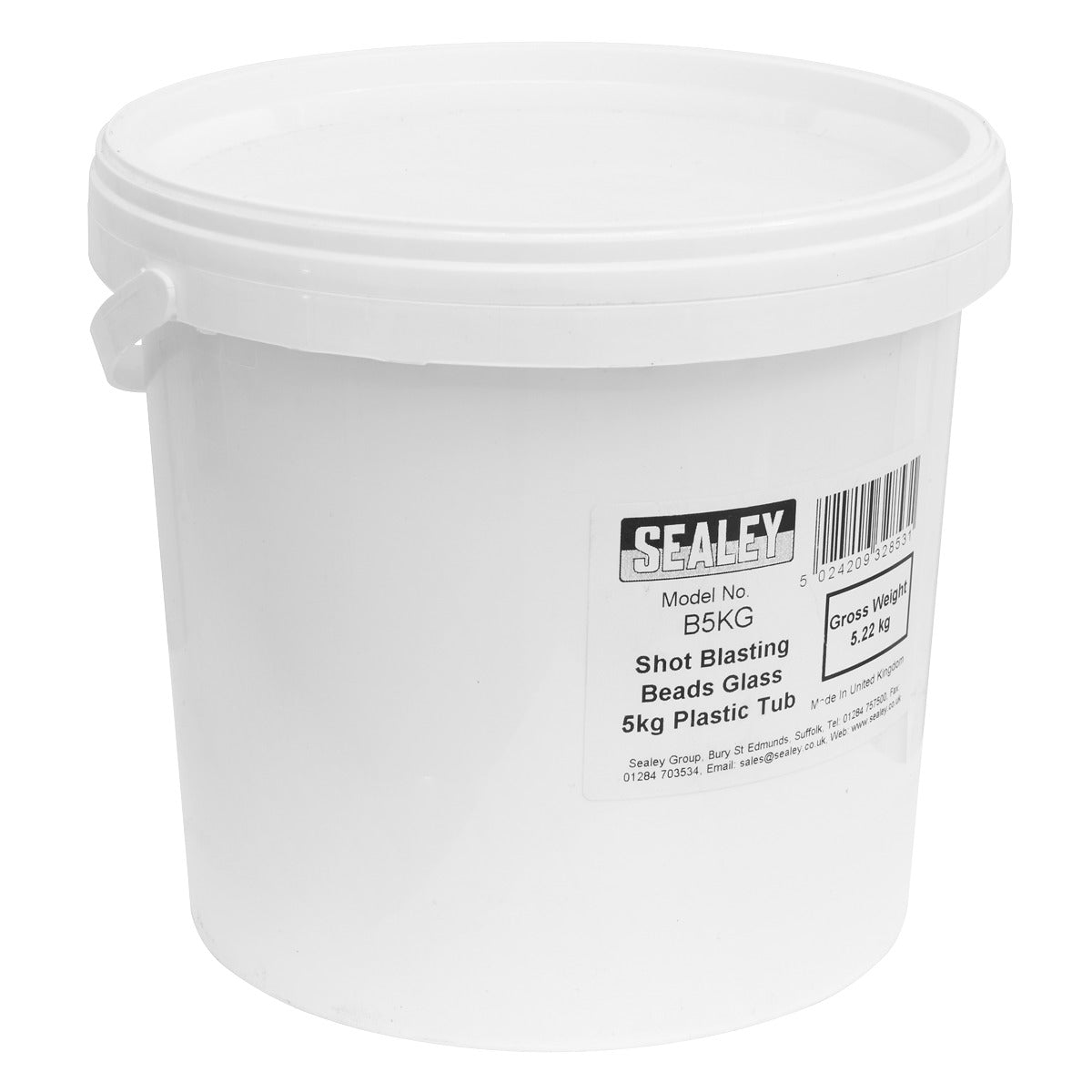 Sealey Shot Blasting Glass Beads Tub 5kg B5KG