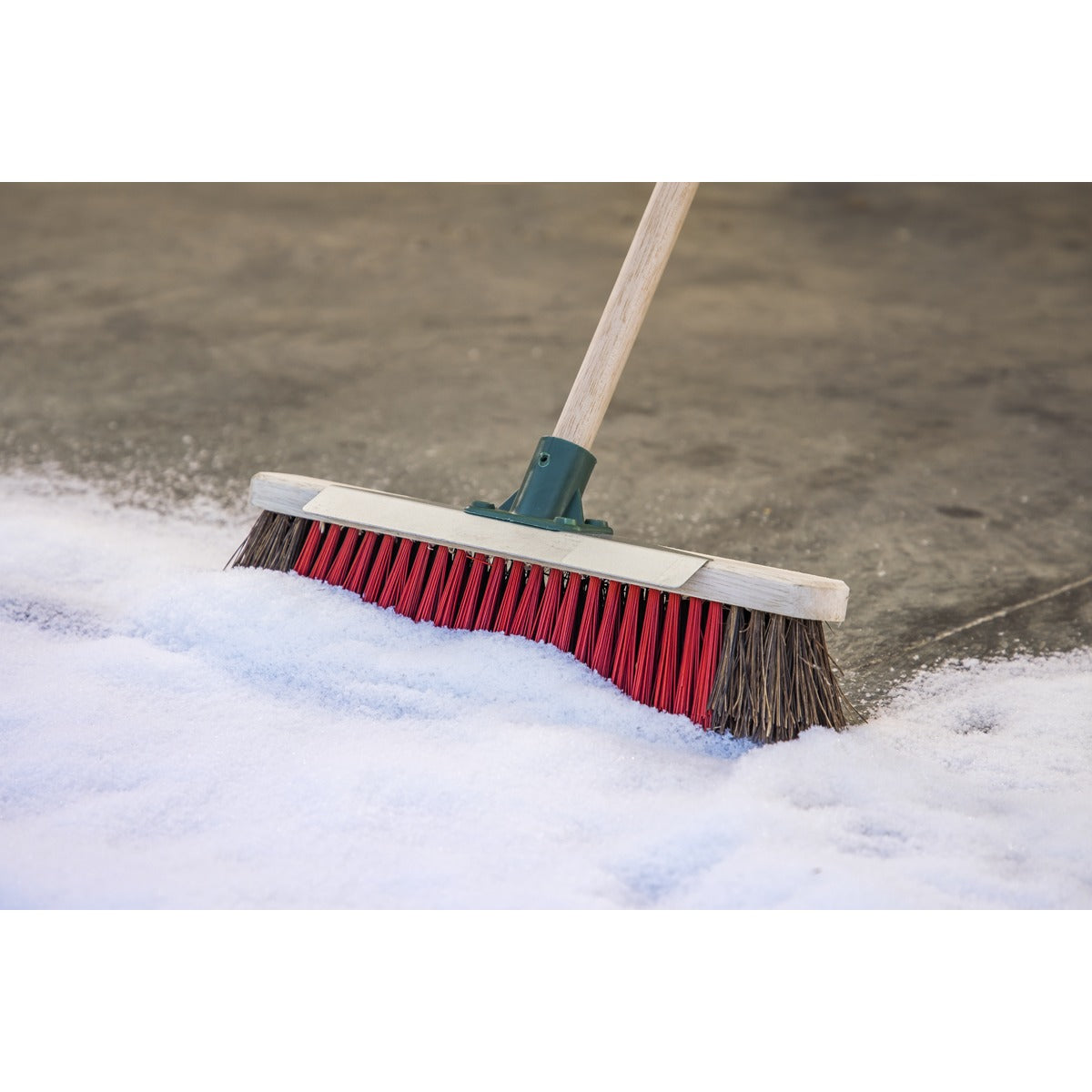 Sealey Heavy-Duty Stiff/Hard Bristle Broom with Scraper 16"(405mm) BM16SC