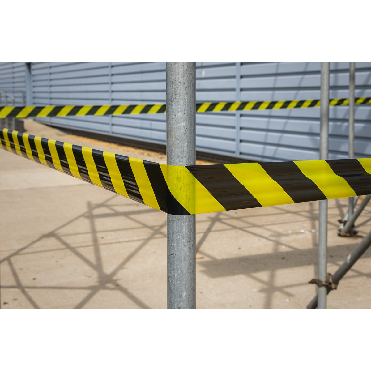 Sealey Non-Adhesive Hazard Warning Barrier Tape 80mm x 100m - Black/Yellow BTBY