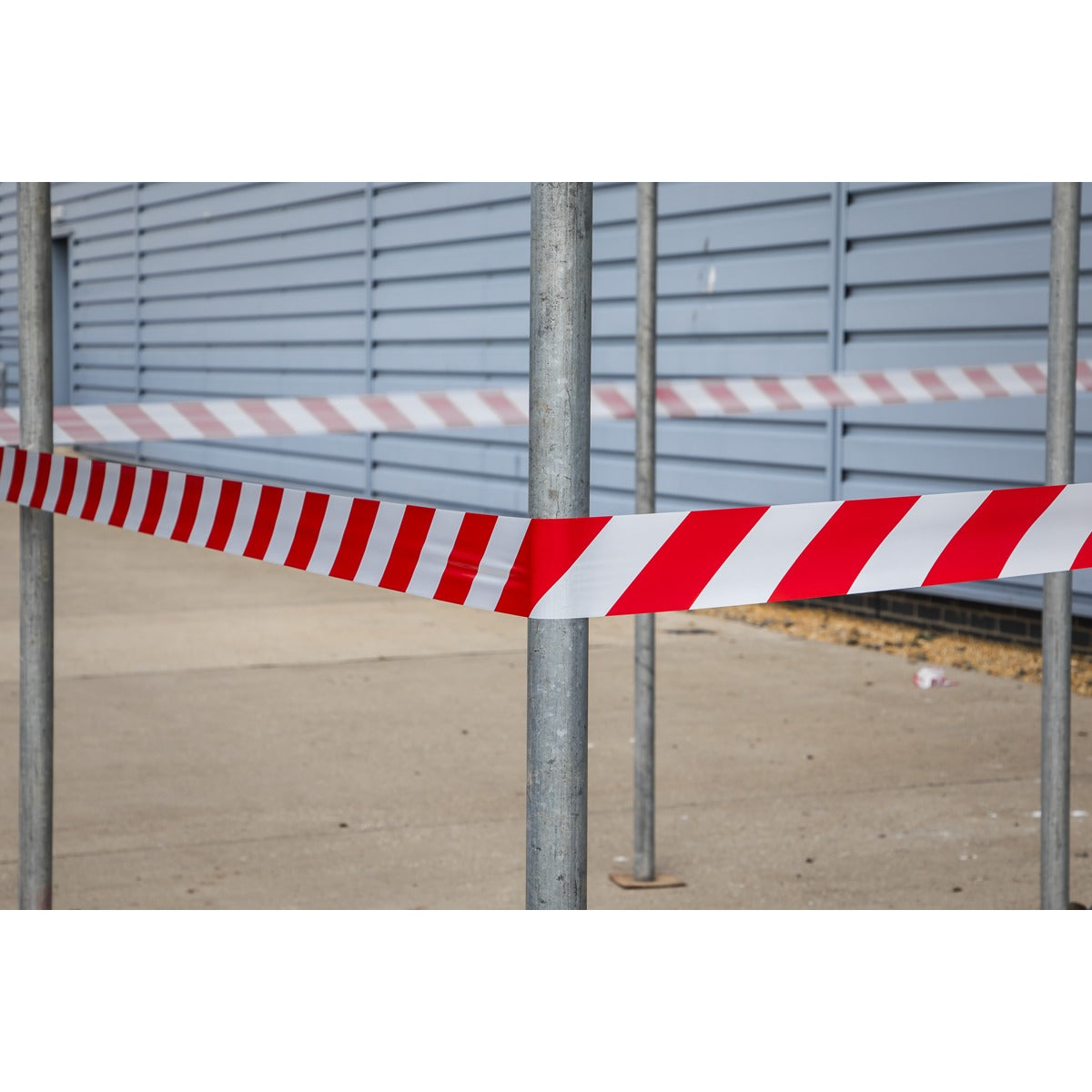 Sealey Non-Adhesive Hazard Warning Barrier Tape 80mm x 100m - Red/White BTRW