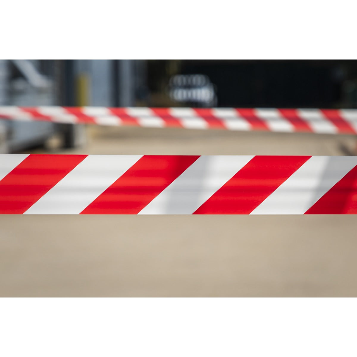 Sealey Non-Adhesive Hazard Warning Barrier Tape 80mm x 100m - Red/White BTRW