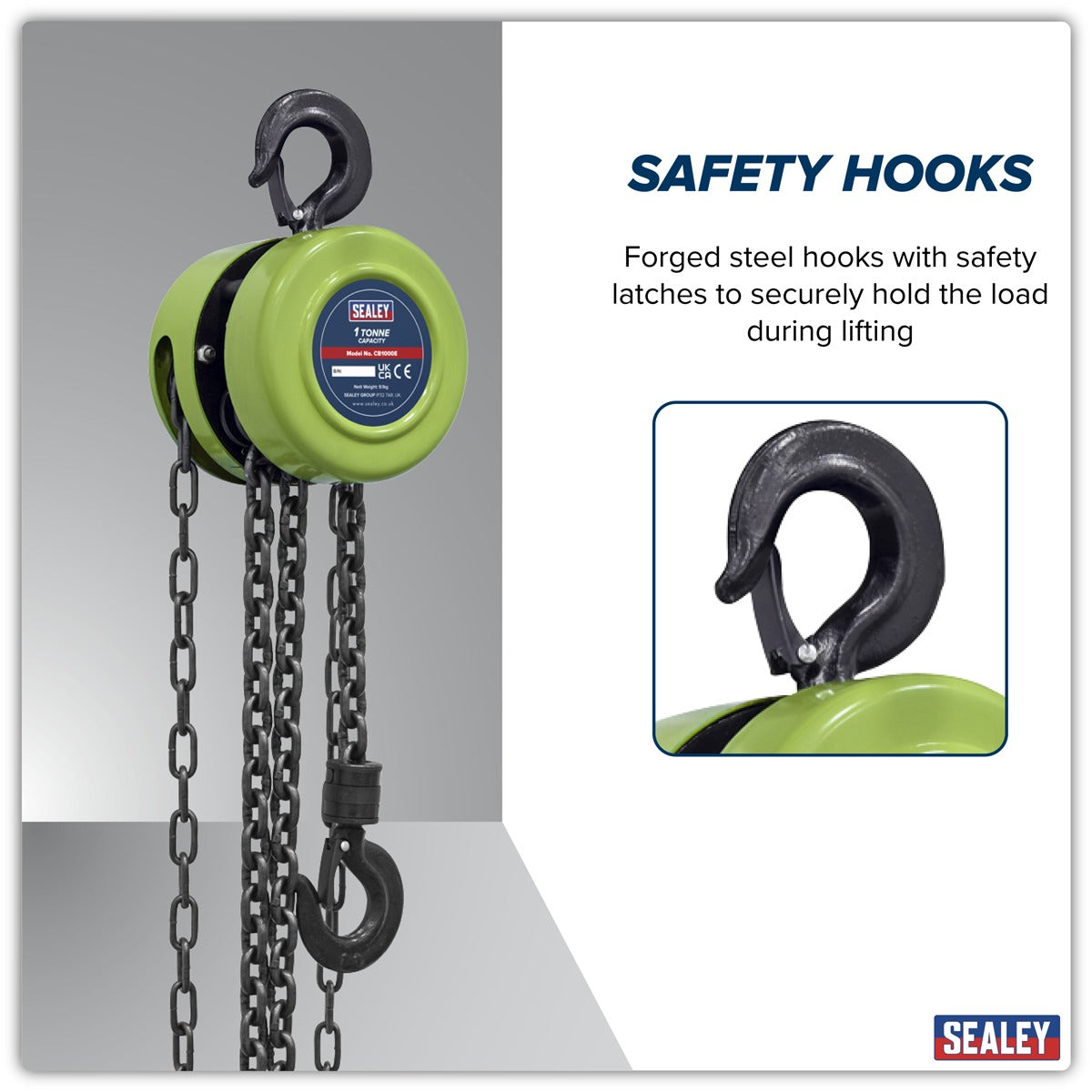 Sealey 2.5m Chain Block 1 Tonne CB1000E