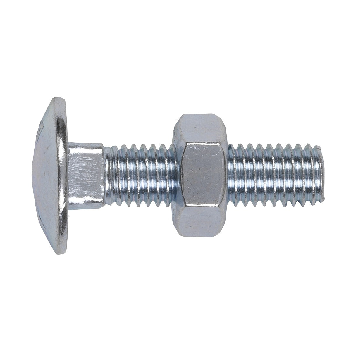 Sealey Zinc Plated Coach Bolt & Nut M10 x 40mm, DIN 603 - Pack of 50 CBN1040