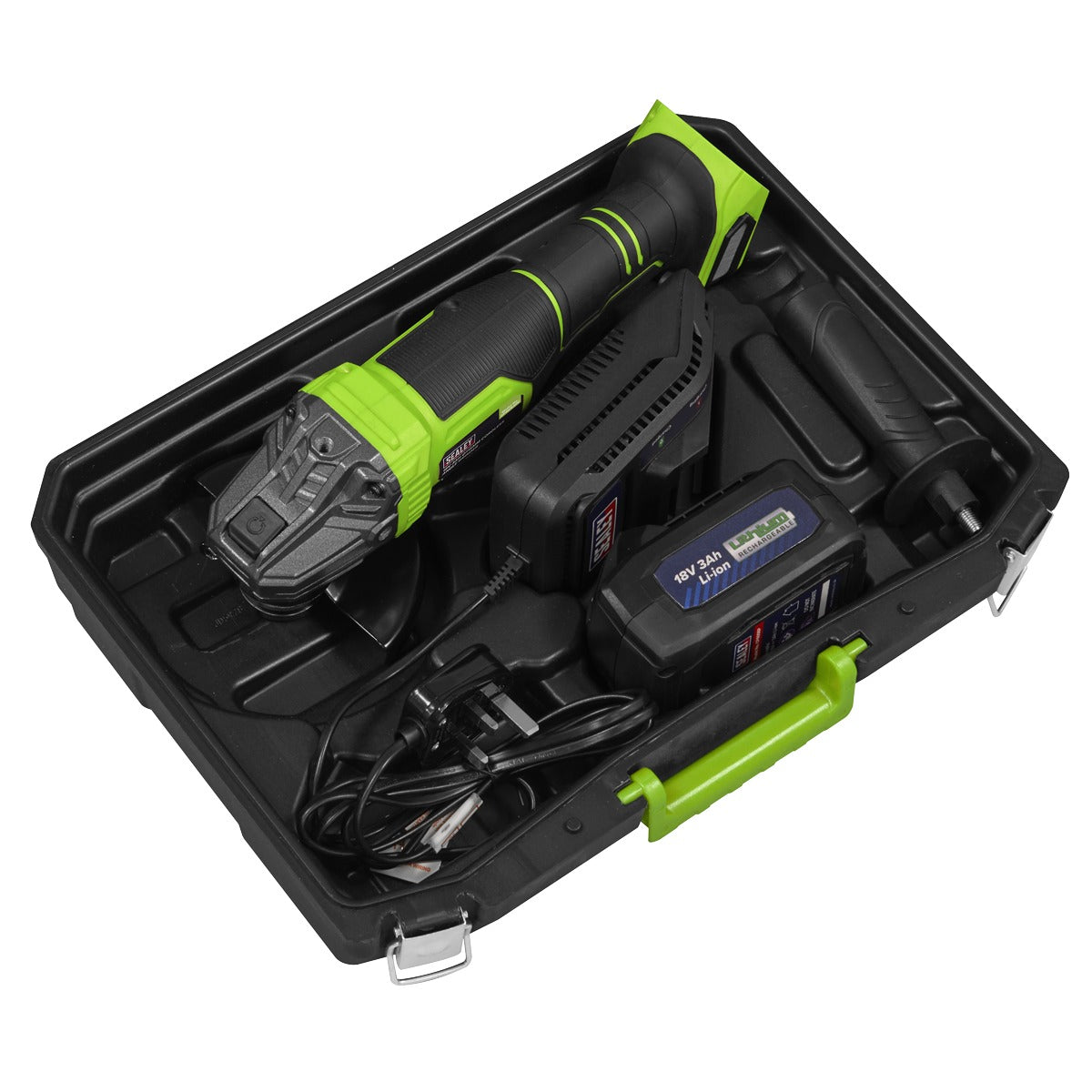 Sealey 115mm Cordless Angle Grinder 18V 3Ah - Green CP401LIHV