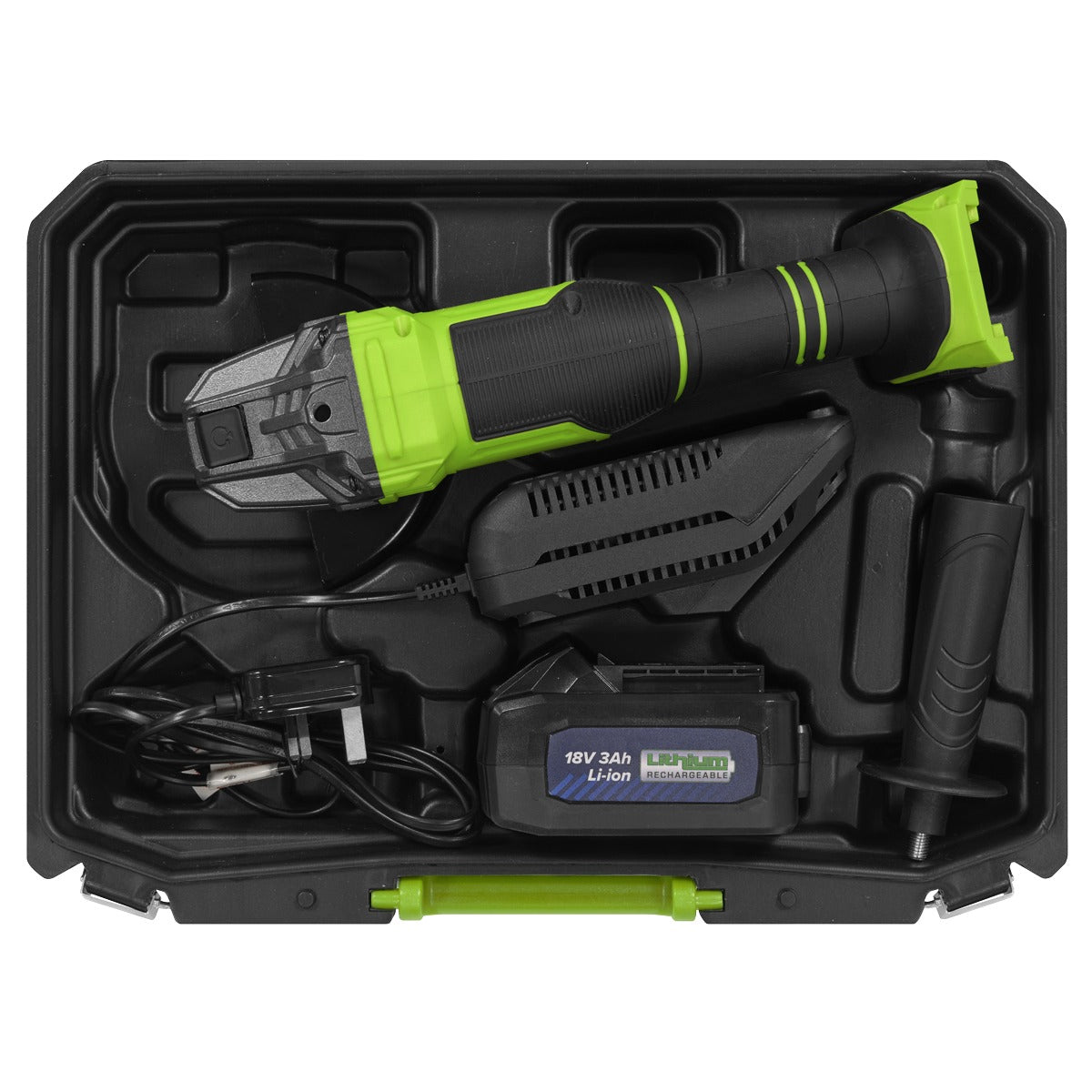 Sealey 115mm Cordless Angle Grinder 18V 3Ah - Green CP401LIHV