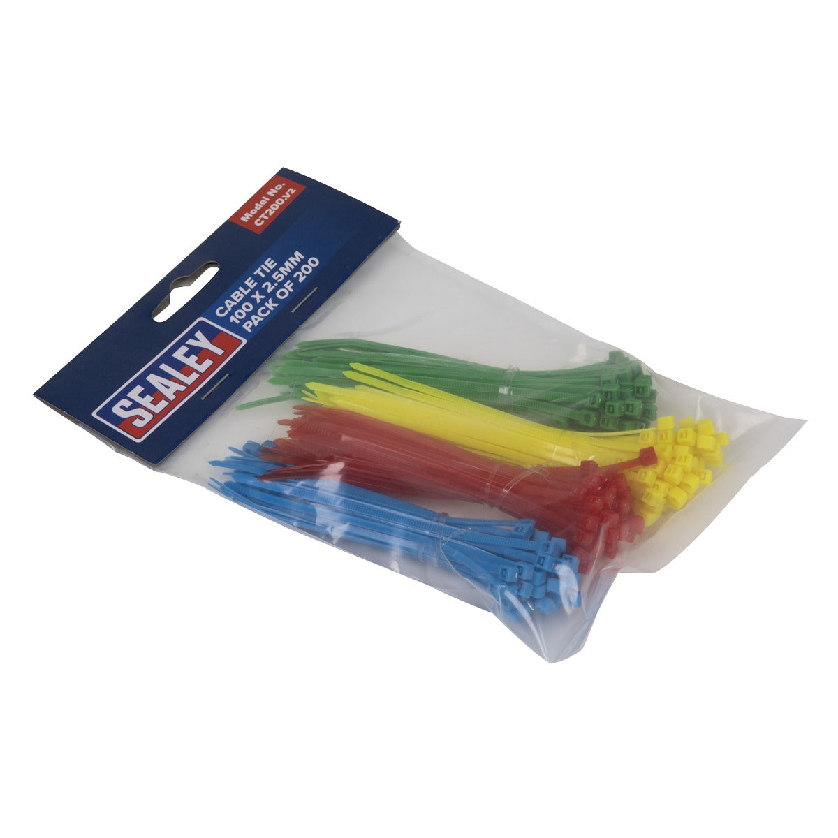 Sealey Cable Tie Assortment 100 x 2.5mm - Pack of 200 CT200