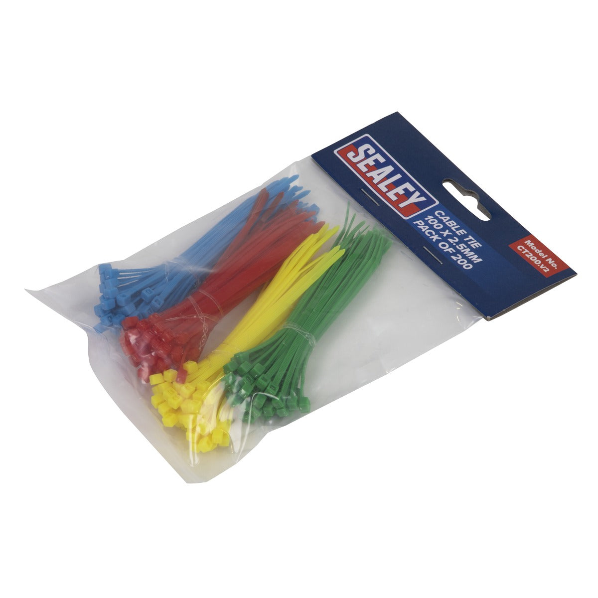 Sealey Cable Tie Assortment 100 x 2.5mm - Pack of 200 CT200
