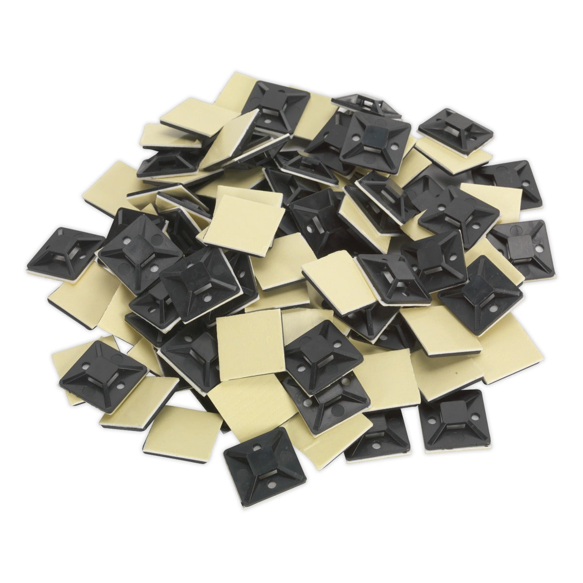 Sealey Self-Adhesive Cable Tie Mount 30 x 30mm, Black - Pack of 100 CTM3030B