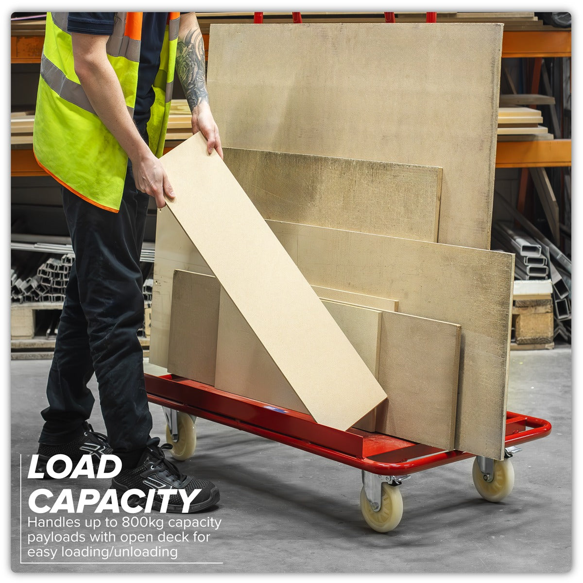Sealey Plasterboard Trolley Large Sheet Handling 800kg Capacity DWC01