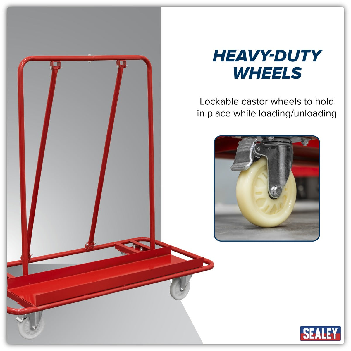 Sealey Plasterboard Trolley Large Sheet Handling 800kg Capacity DWC01