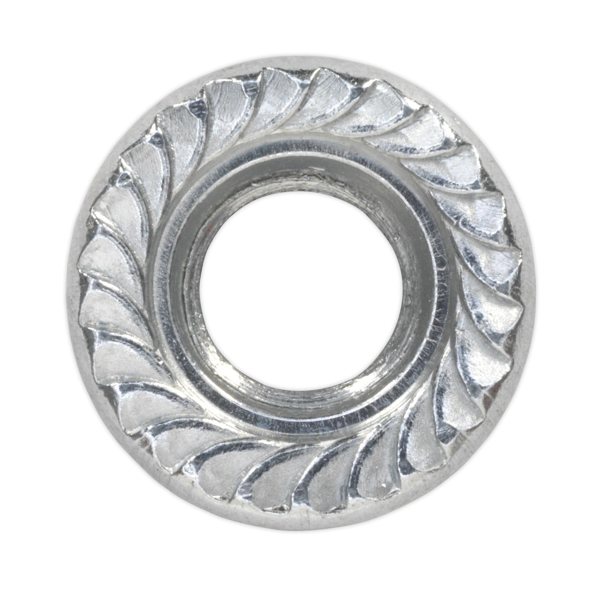 Sealey Zinc Plated Serrated Flange Nut M8 - Pack of 100 FN8