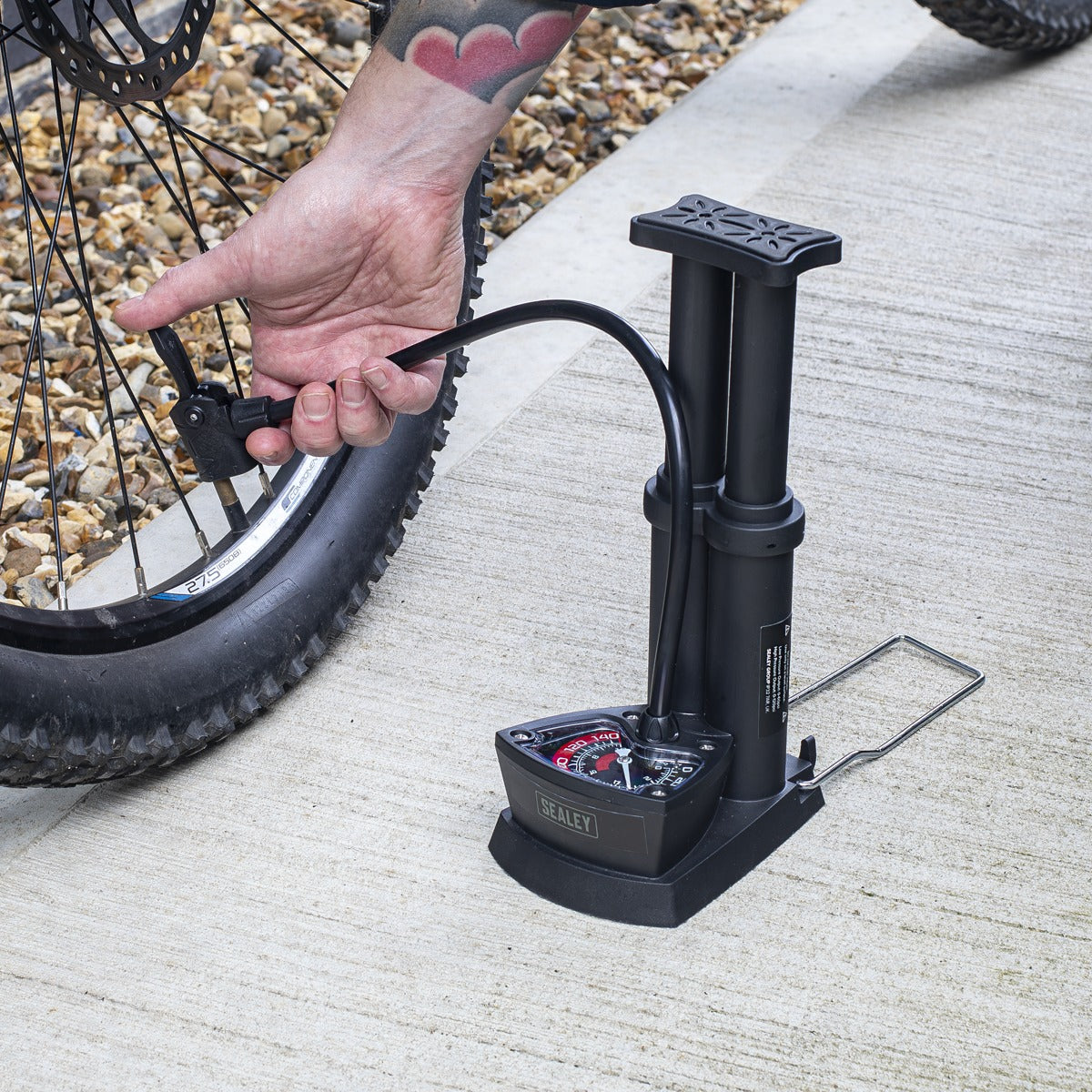 Sealey Mini Twin Barrel Bicycle Foot Pump FP7