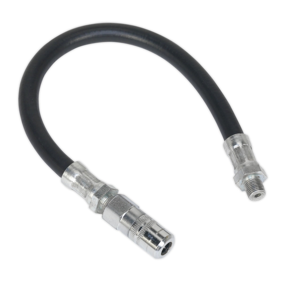 Sealey Flexible Rubber Grease Gun Delivery Hose with 4-Jaw Connector 300mm 1/8"BSP Gas GGHE300