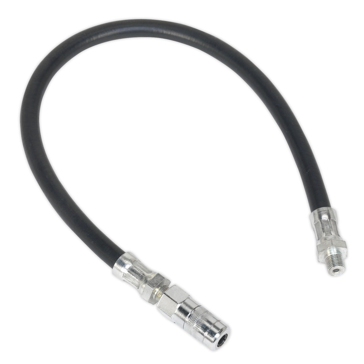 Sealey Flexible Rubber Grease Gun Delivery Hose with 4-Jaw Connector 450mm 1/8"BSP Gas GGHE450