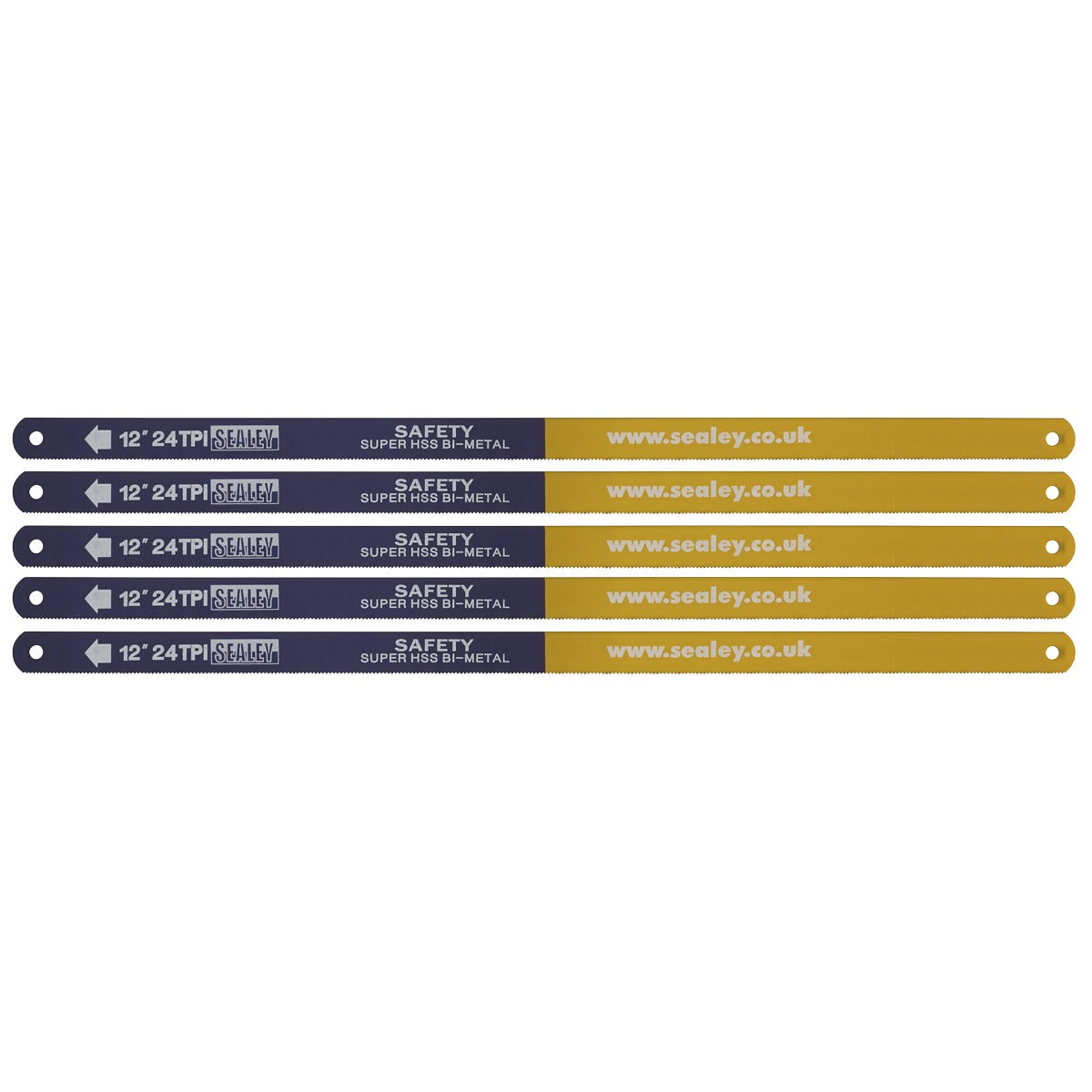 Sealey HSS Bi-Metal Hacksaw Blade 24tpi 300mm - Pack of 5 HSB0524