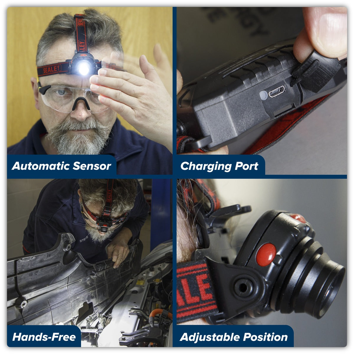 Sealey Head & Hat Torch with Auto-Sensor 3W SMD LED HT106LED