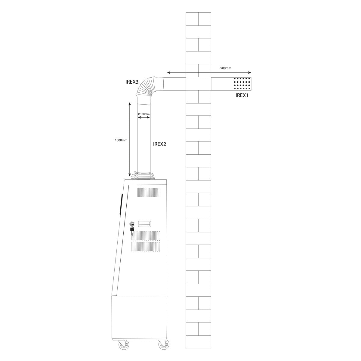 Sealey Stainless Steel Exhaust/Flue 90° Bend for IR13/IR16 100mm IREX3