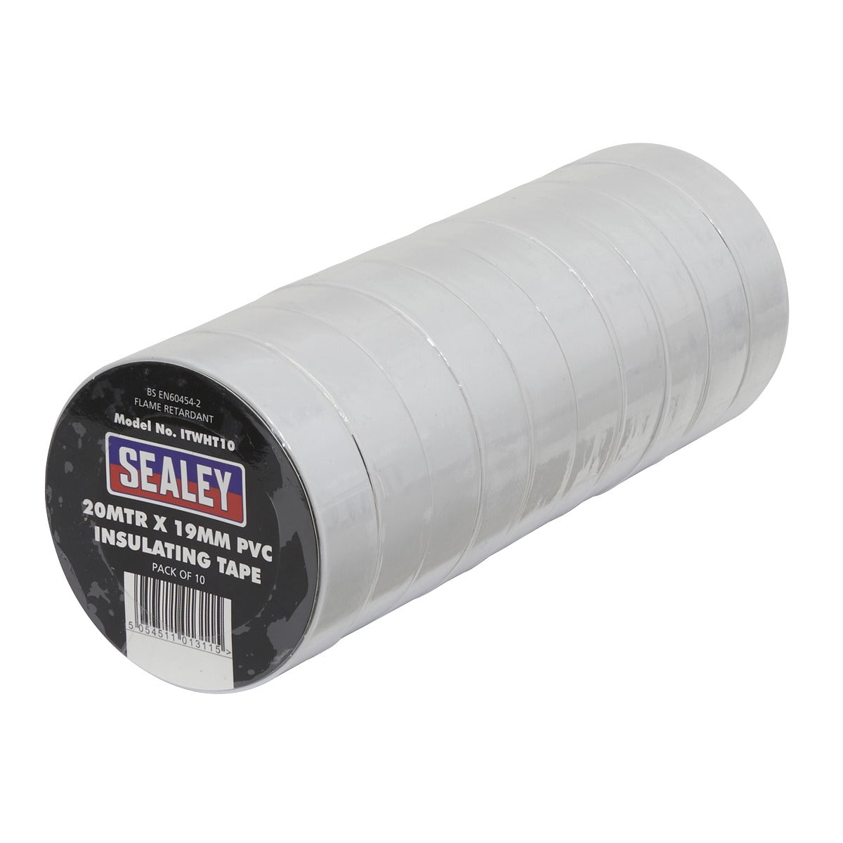 Sealey PVC Insulating Tape 19mm x 20m, White - Pack of 10 ITWHT10
