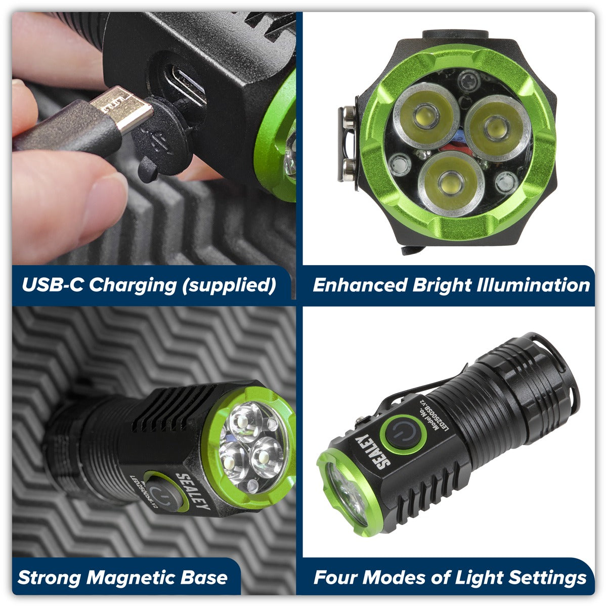 Sealey Super Beam 2500lm Rechargeable SMD LED 24W Pocket Light LED2500SB