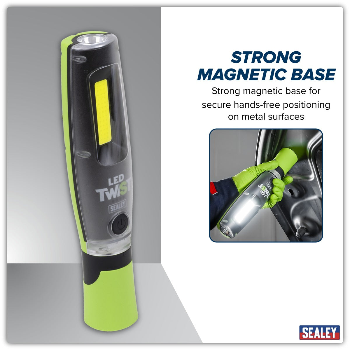 Sealey Rechargeable LED Twist Inspection Light 20W COB + 3W SMD, 3000lm, Magnetic Base & Power Bank LED3001G