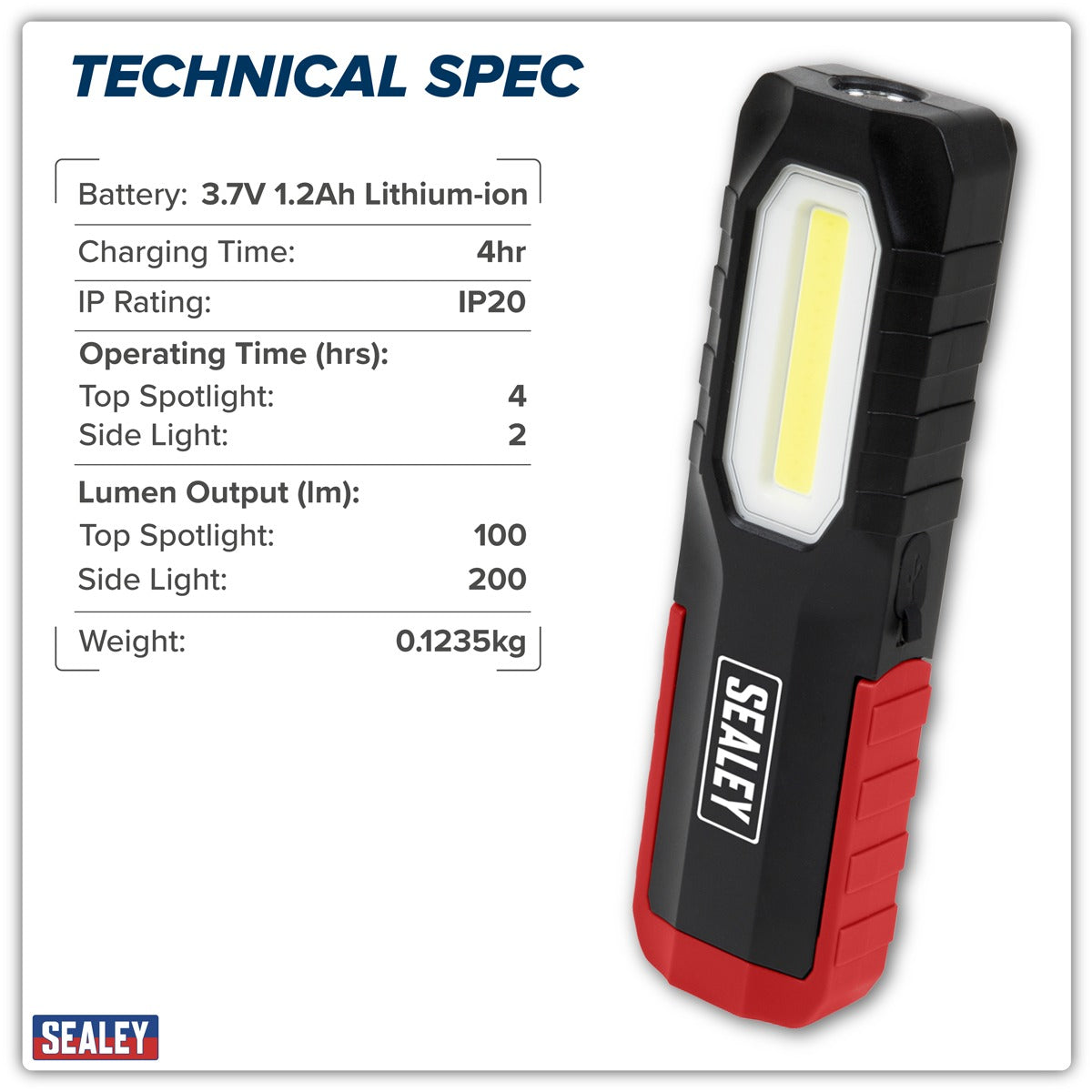Sealey Rechargeable Inspection Light 3W COB & 2W SMD LED LED301