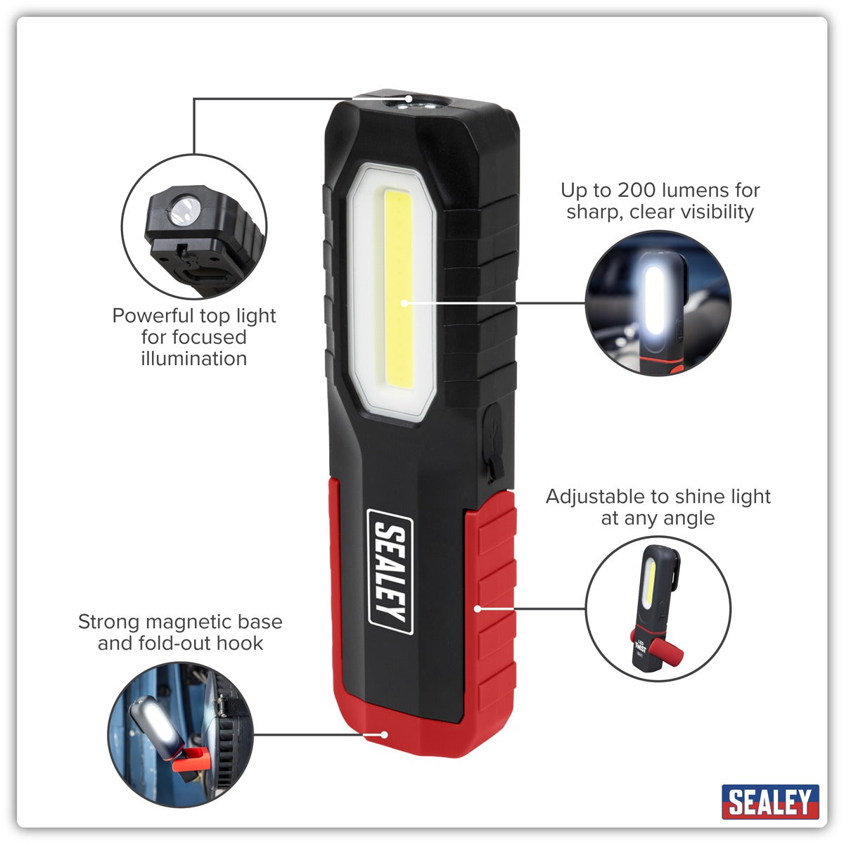 Sealey Rechargeable Inspection Light 3W COB & 2W SMD LED LED301