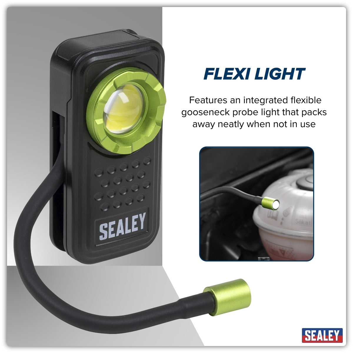 Sealey Pocket Light with Flexi Inspection Light 8W COB LED & 1W SMD LED LED600FX