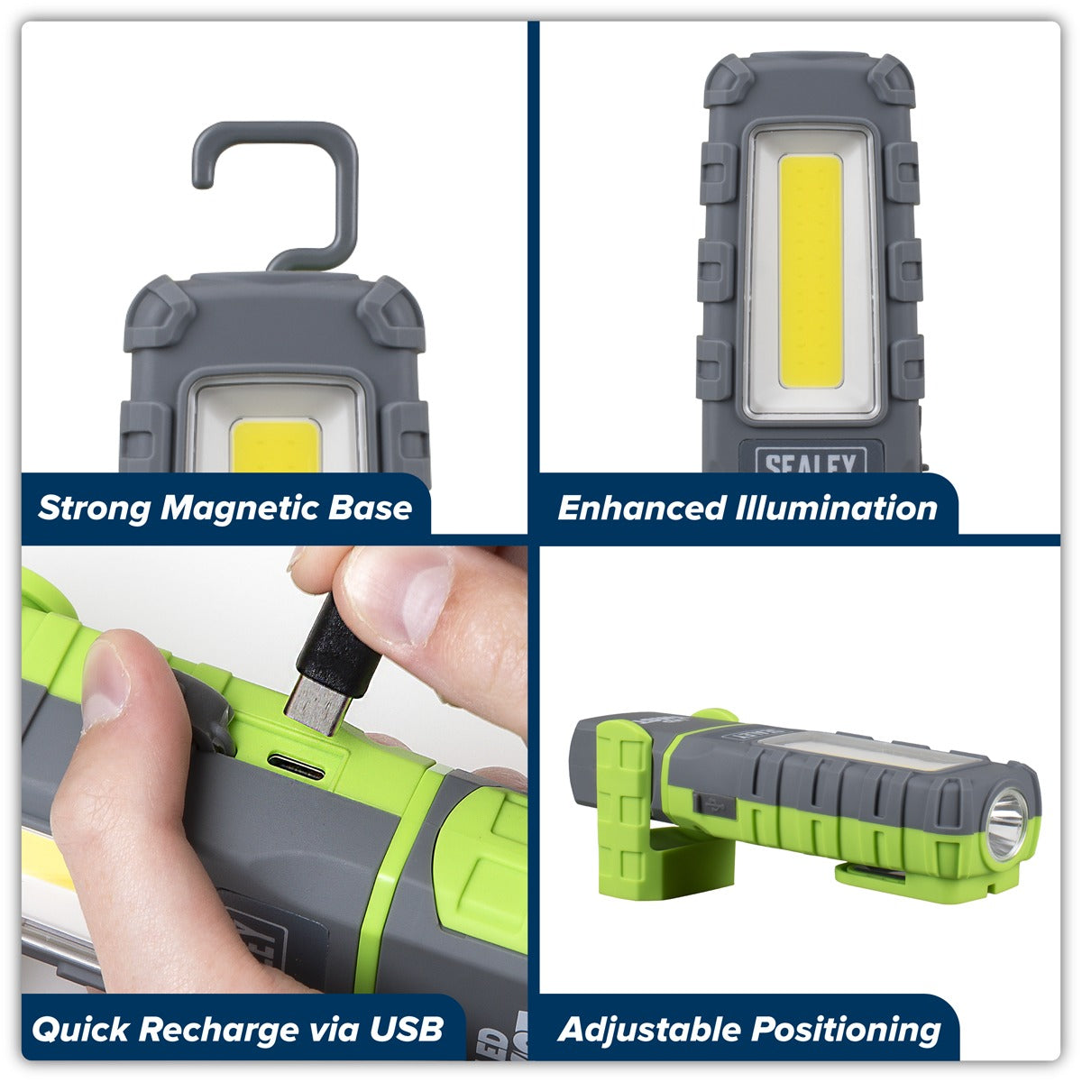 Sealey LED Twist Rechargeable Inspection Light 5W COB & 1W SMD LED601G