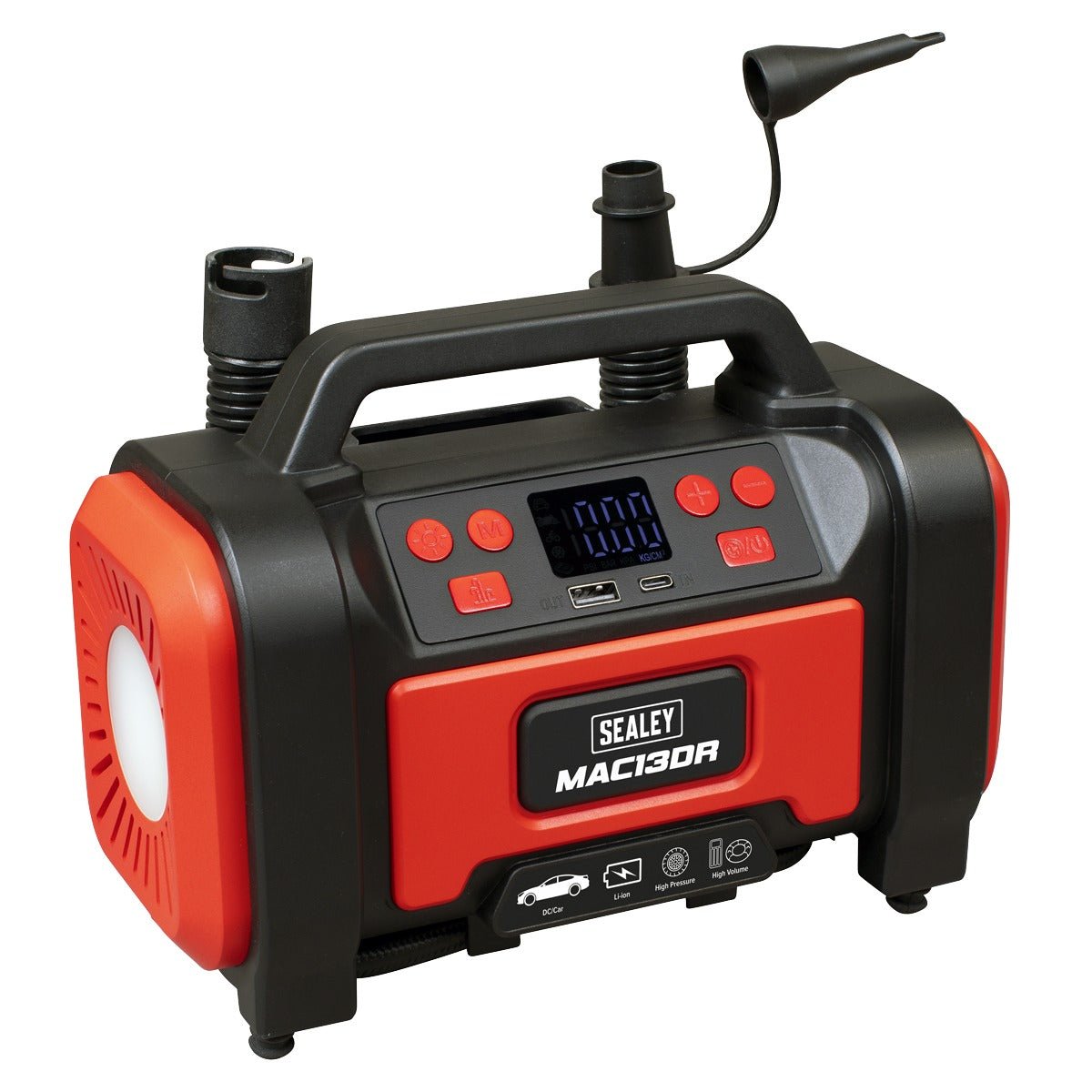 Sealey Rechargeable Tyre Inflator & High Volume Air Pump 12V MAC13DR