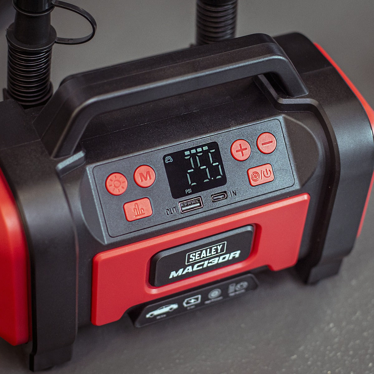 Sealey Rechargeable Tyre Inflator & High Volume Air Pump 12V MAC13DR