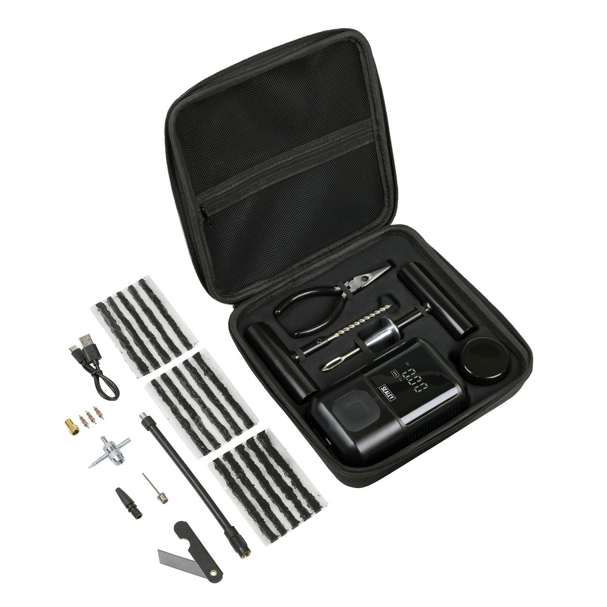 Sealey Temporary Puncture Repair Kit & Rechargeable Tyre Inflator MAC24