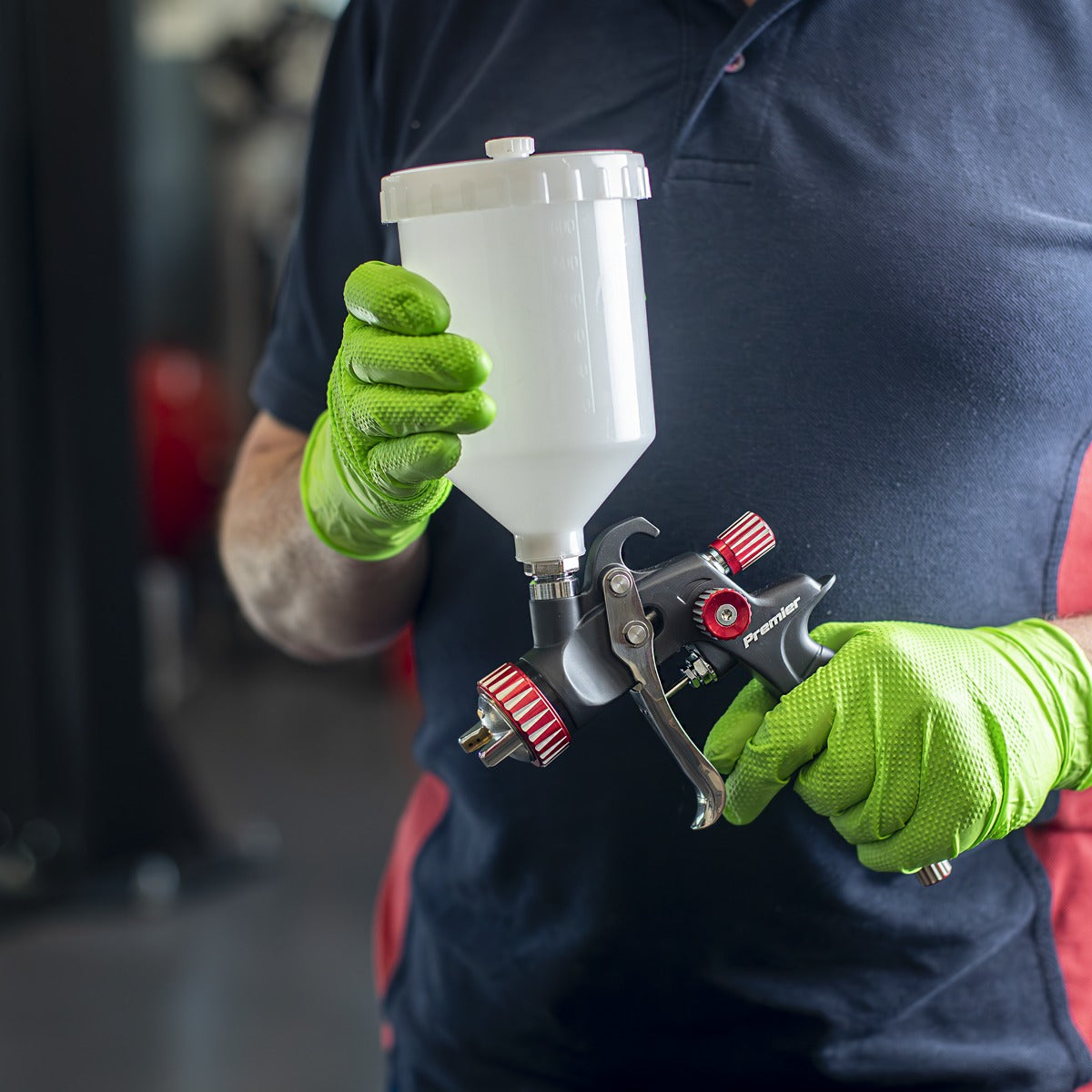 Sealey Paint Spray Gun Pot with Brass Fitting 600ml - White PC01