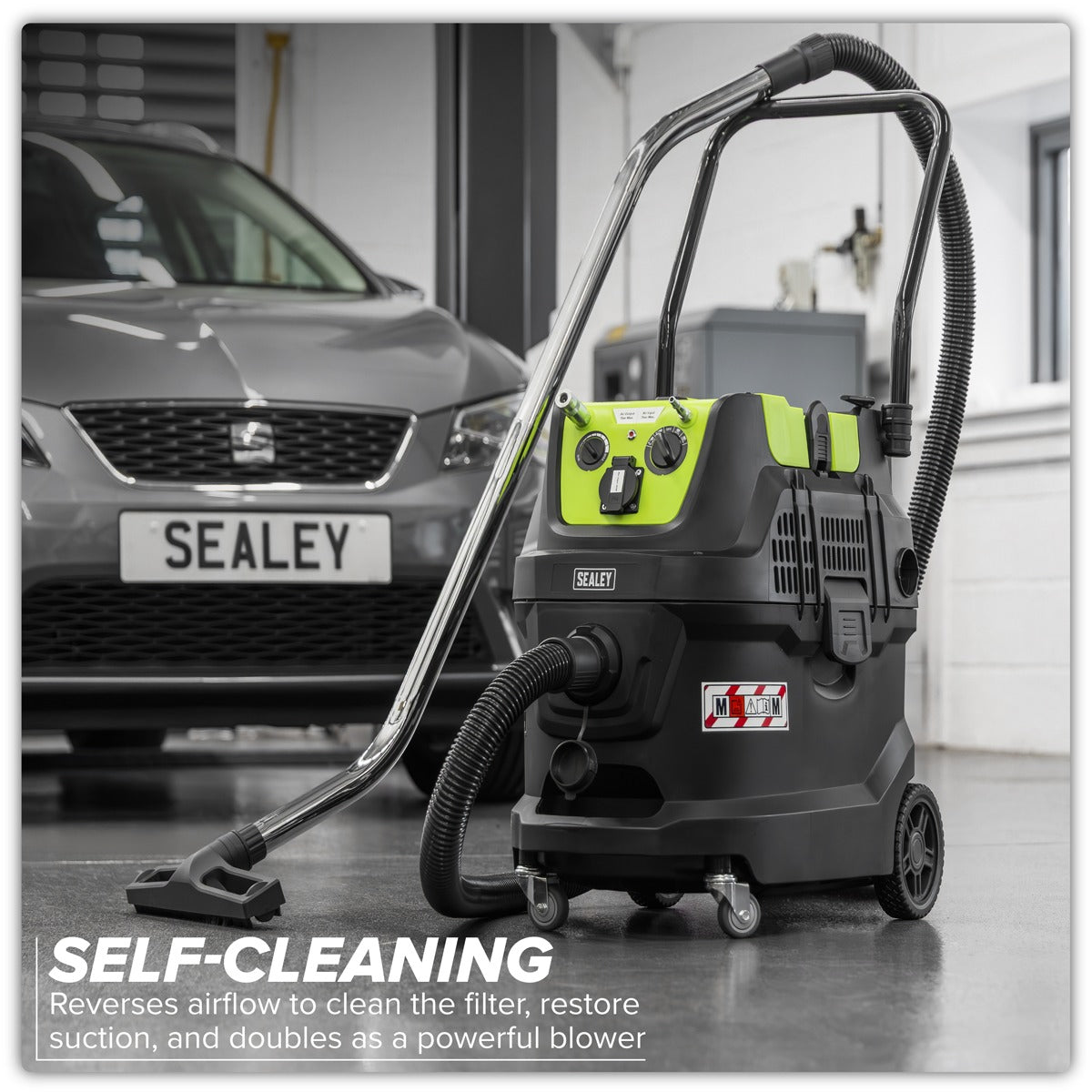 Sealey M Class Dust-Free Industrial Wet & Dry Vacuum Cleaner 40L with Autostart for Air/Electric Power Tools 1600W/230V PC400MA