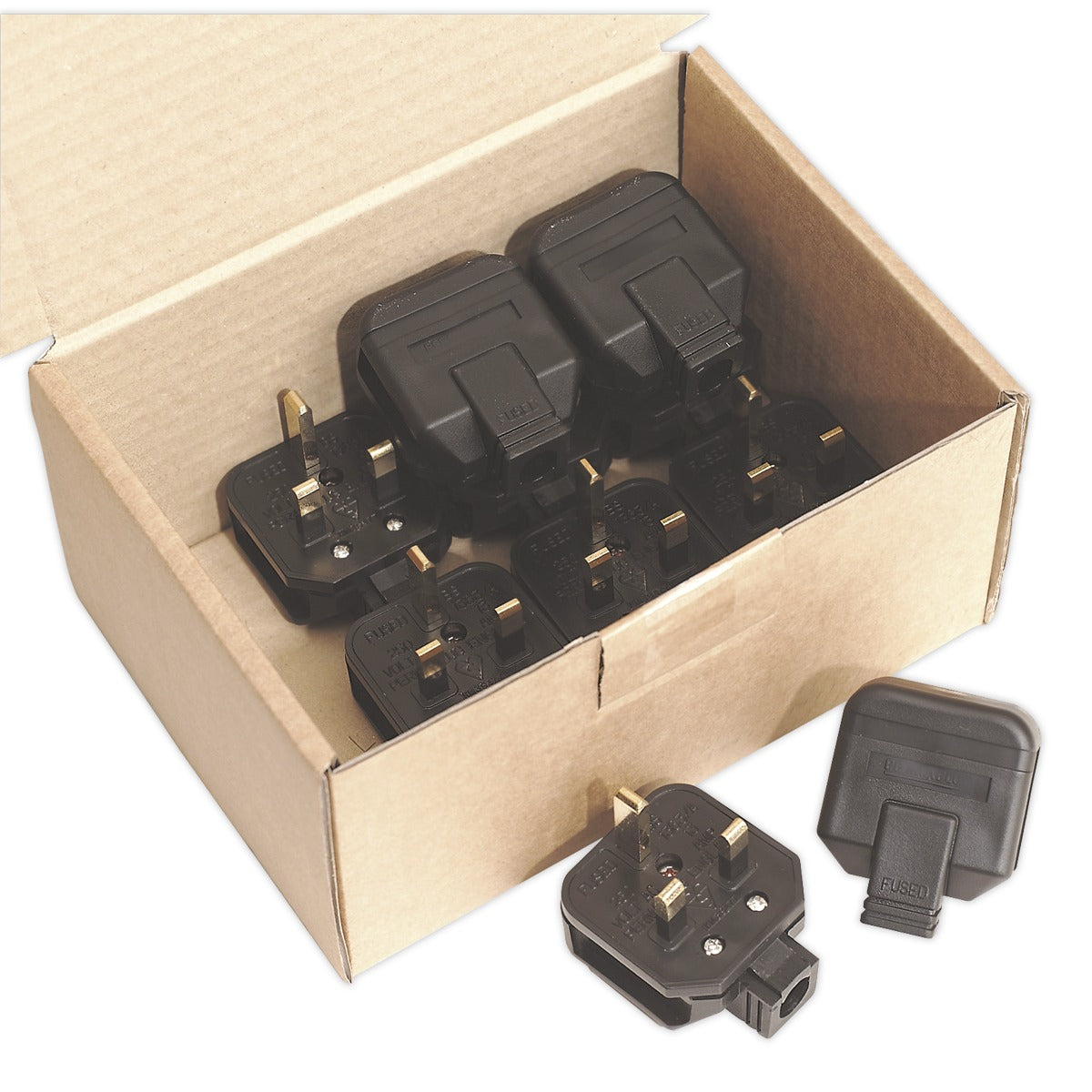 Sealey 13A Heavy-Duty Rewirable Plug - Black - Pack of 10 PL/13/3